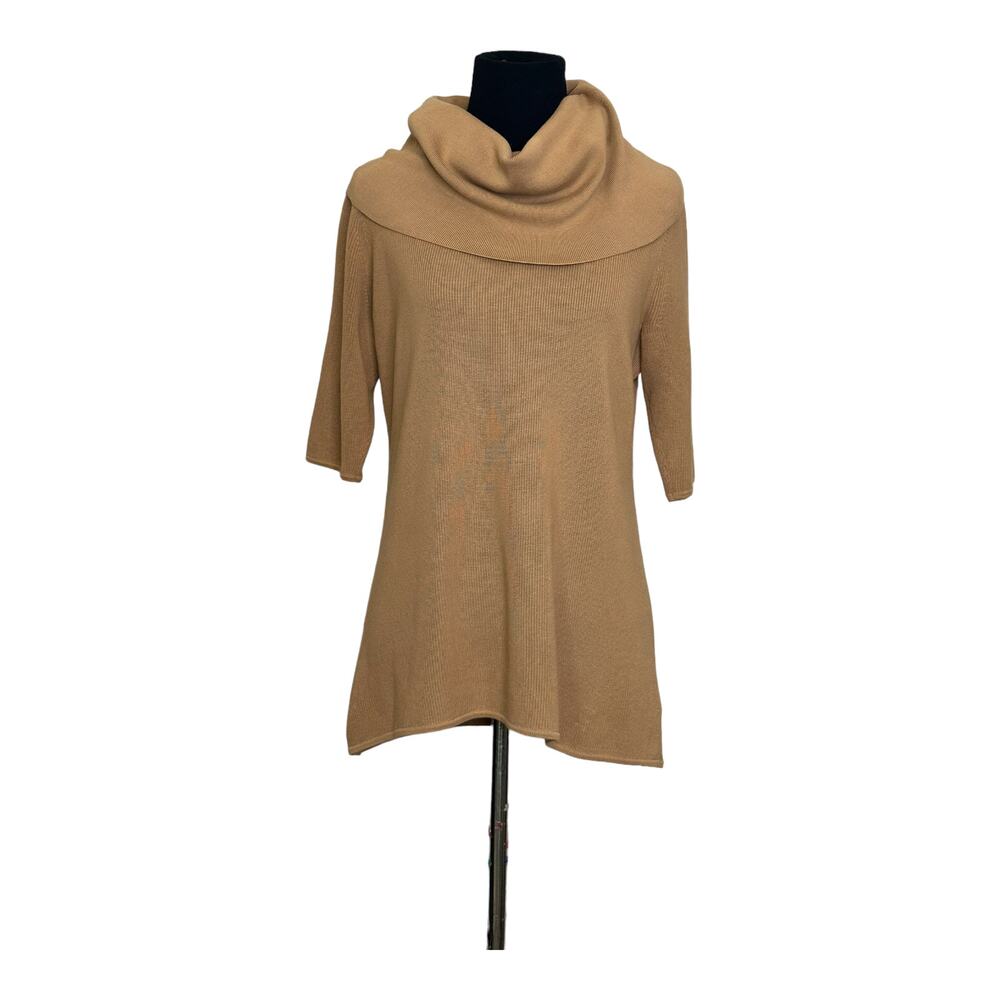 Dana Buchman brown short sleeves cowl neck sweater size small